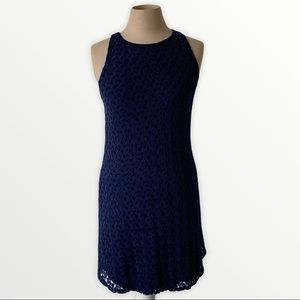 Navy‎ blue lace mini dress